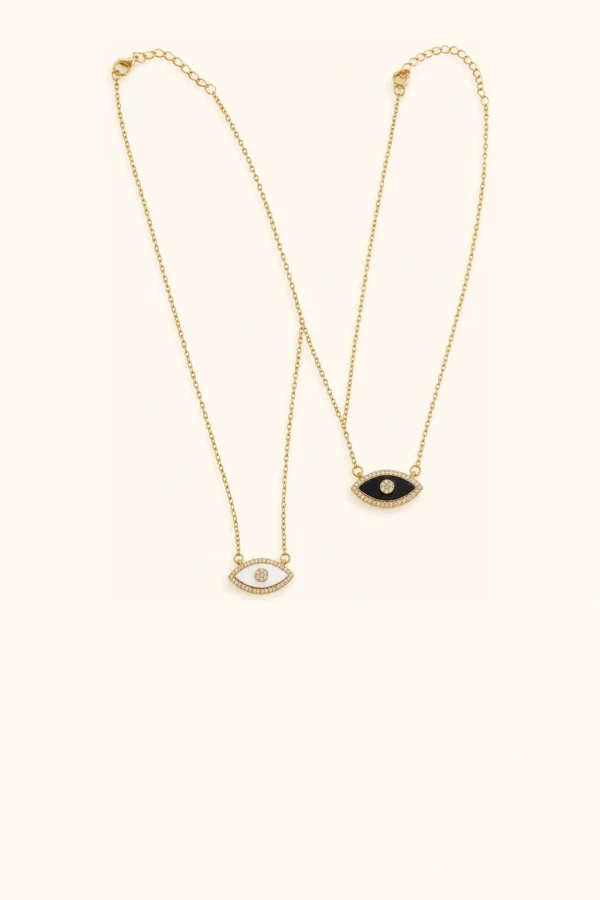 Black / white eye necklace