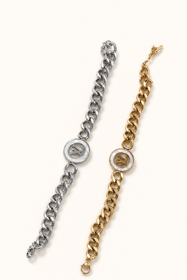 Ivory "LV" hand chain